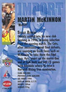 1996 Select AFL #269 Martin McKinnon Back